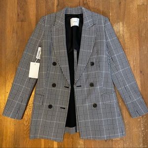 Aritzia Margaux Check Blazer Black/White - Size 00